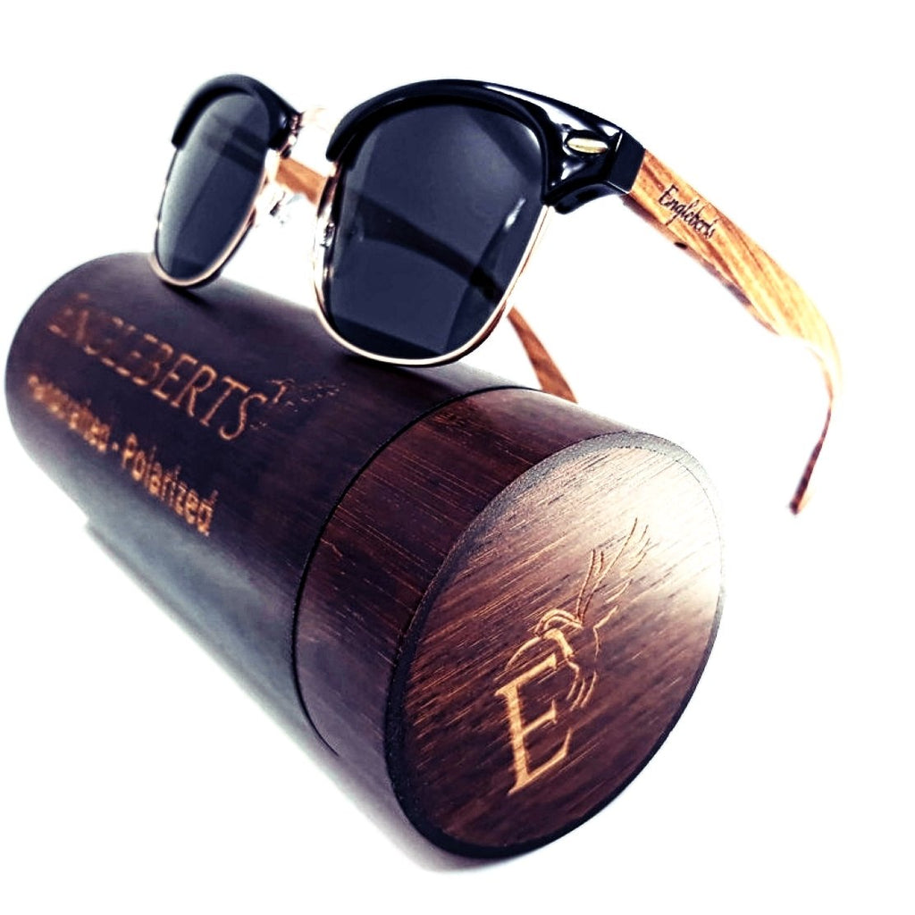 Stylin' Merchant: Polarized Real Walnut Wood Sunglasses - Oversized, Aviators, Round, Retro