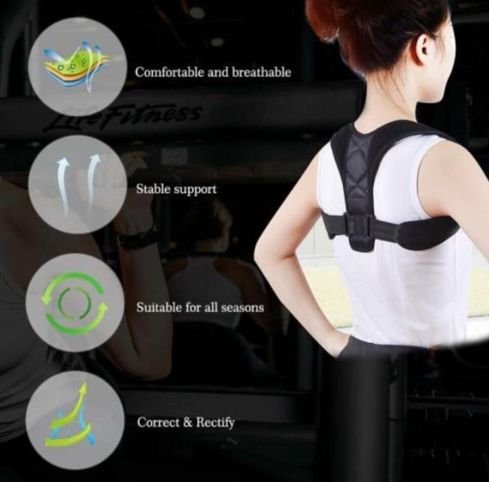 Stylin' Merchant Adjustable Back Posture Corrector for Running, Gym gear, Workout clothes, Yoga - Unisex