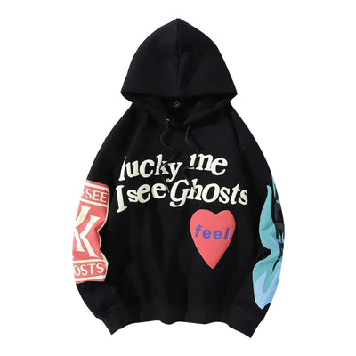 Graffiti Print Sweatshirt – Trendy Lucky Me I See Ghosts Y2K Style