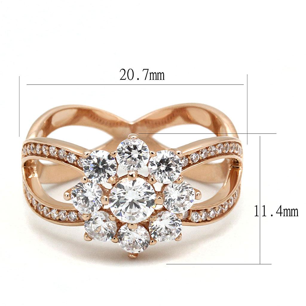 Rose Gold CZ Sterling Silver Ring for Charms, Earrings, Necklaces, Rings, and Bracelets