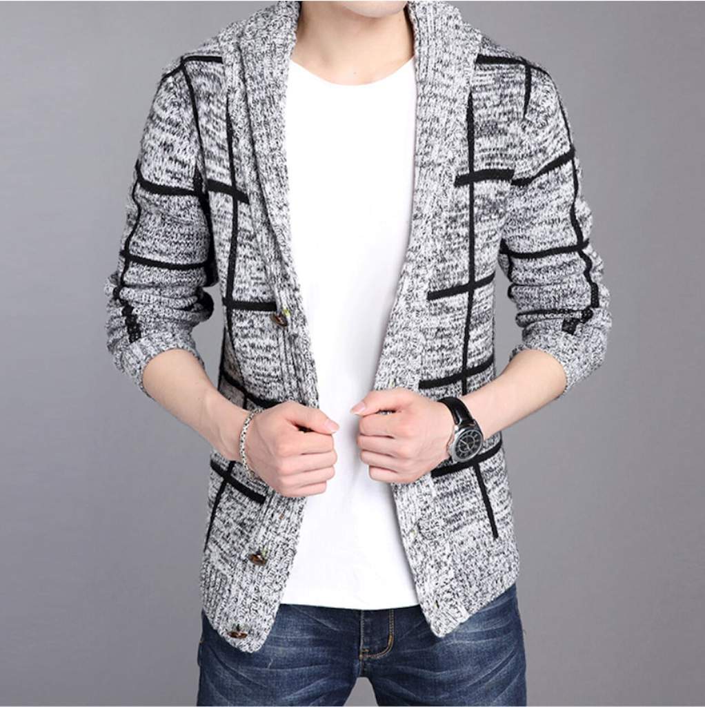 Stylin' Merchant Men's Shawl Collar Gray Cardigan for Tops, Bottoms, Dresses, and Accessories - Cozy Comfort for Any Occasion