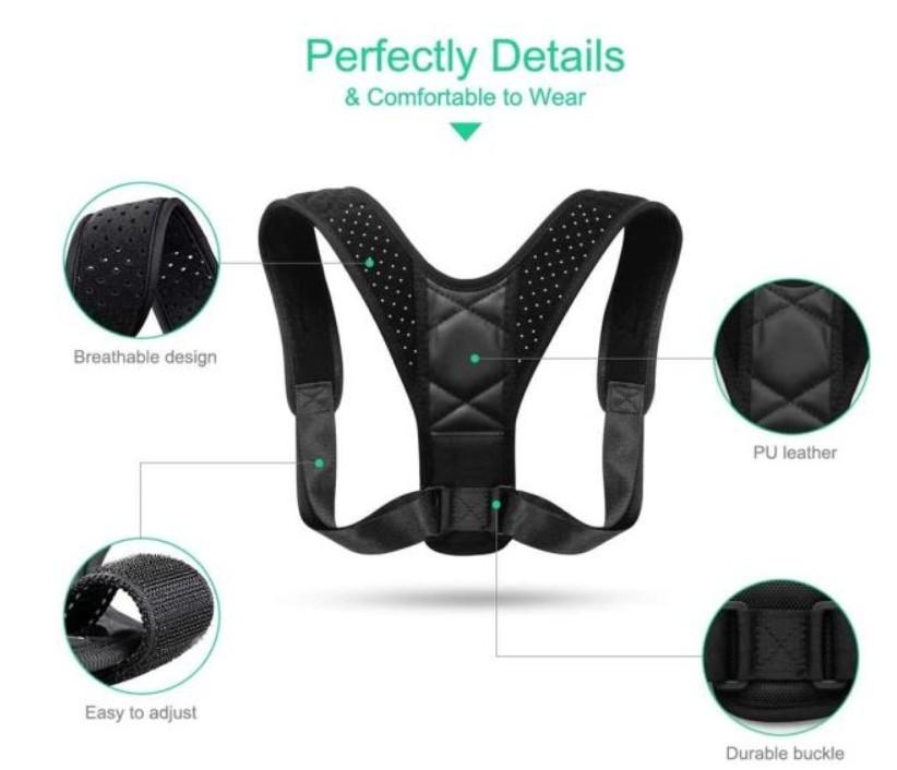 Stylin' Merchant Adjustable Back Posture Corrector for Running, Gym gear, Workout clothes, Yoga - Unisex