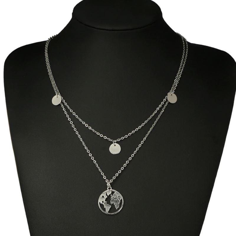 Shop for World Map Necklace at Stylin' Merchant